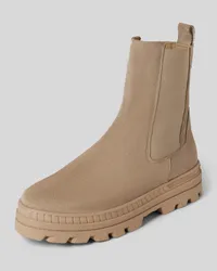 Marc O'Polo Chelsea-Boot aus edlem Velours-Rindleder Taupe