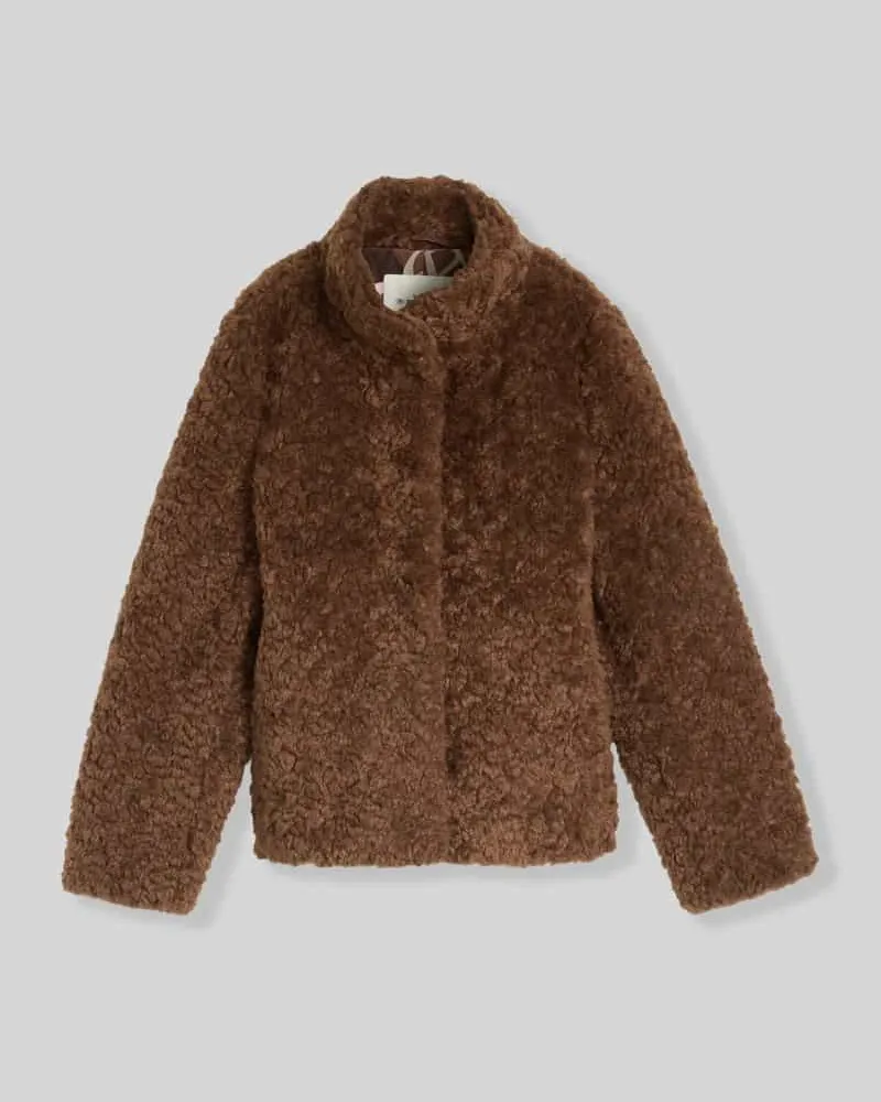Tom Tailor Teddyjacke mit Stehkragen Cognac