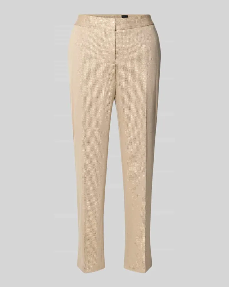 HUGO BOSS Regular Fit schmale Hose aus Viskose-Mix Model 'Tapria-Crop4 Beige