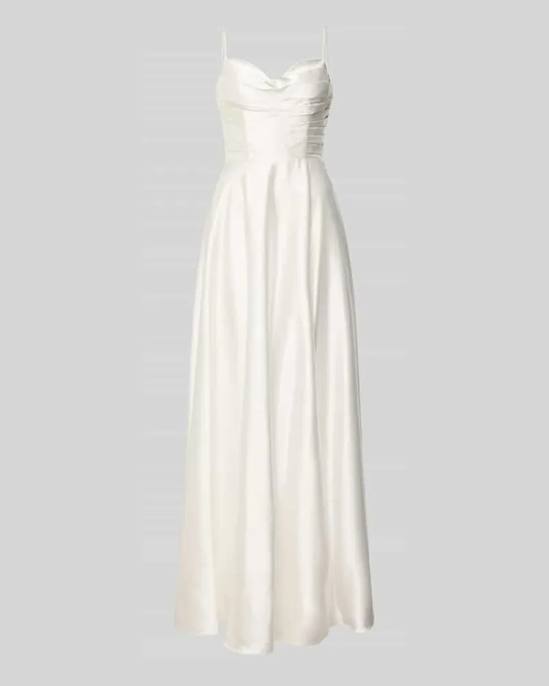 LUXUAR Brautkleid mit Drapierungen und rückseitiger Schnürung Offwhite