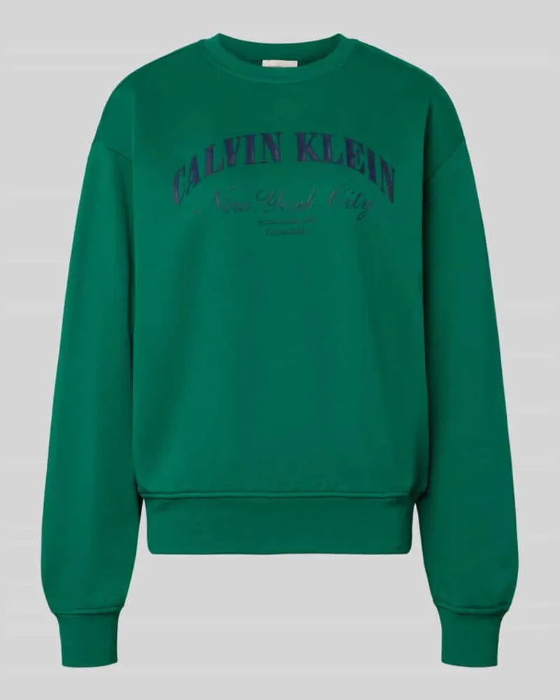 Calvin Klein Sweatshirt mit Label-Print Modell 'GRAPHIC Dunkelgruen