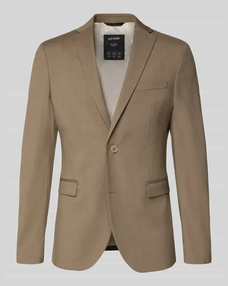 S.Oliver Slim Fit Sakko mit Viskose-Anteil Camel