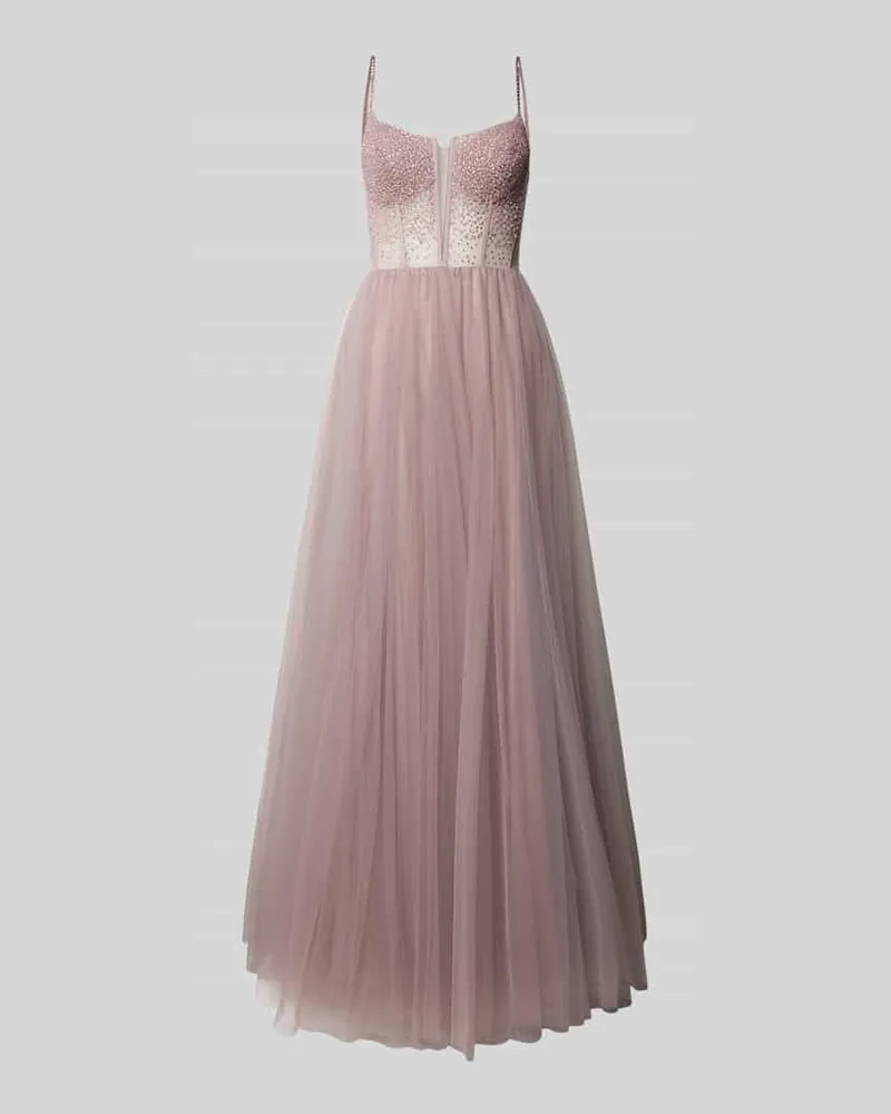 Mascara Abendkleid mit Zier- und Strasssteinbesatz Mauve