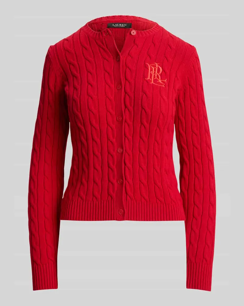 Ralph Lauren Slim Fit Strickjacke aus reiner Baumwolle Rot