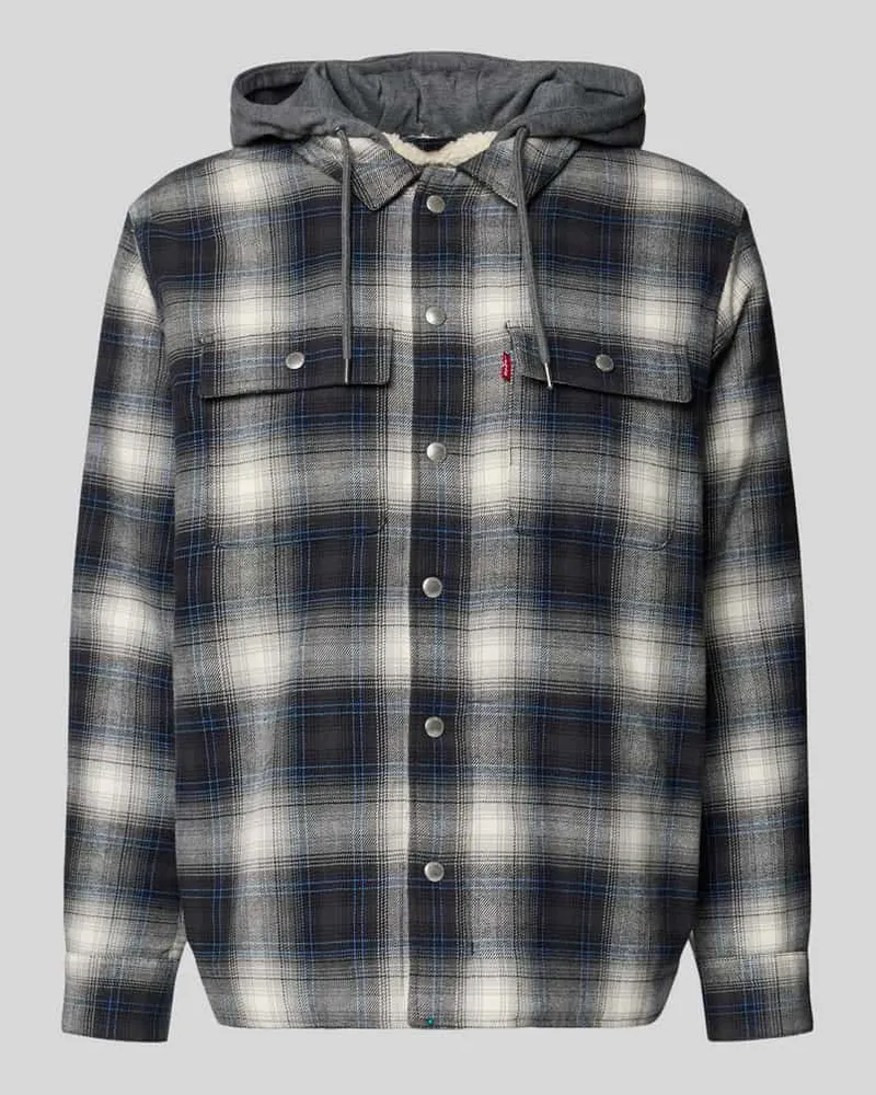 Levi's Freizeithemd mit Kapuze Modell 'FRANCISCO Black