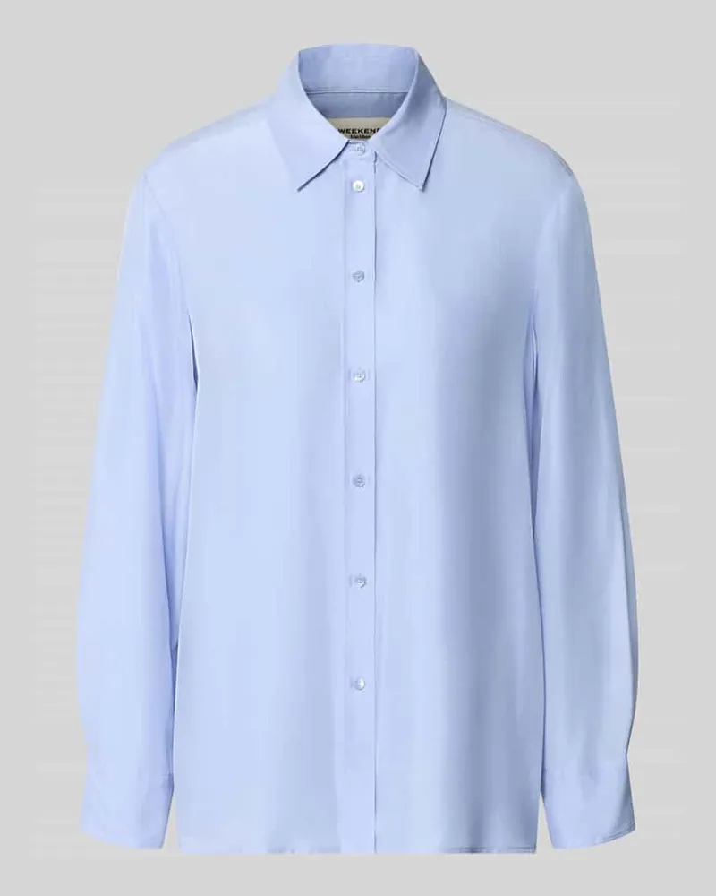 Max Mara Regular Fit Langarmbluse aus reiner Seide Modell 'PALANCA Hellblau