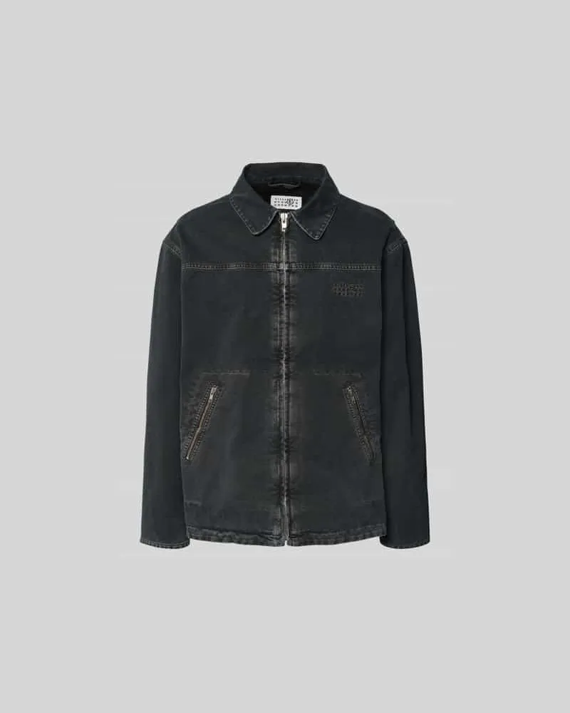 Maison Margiela Jacke in Denim-Optik mit Umlegekragen Black