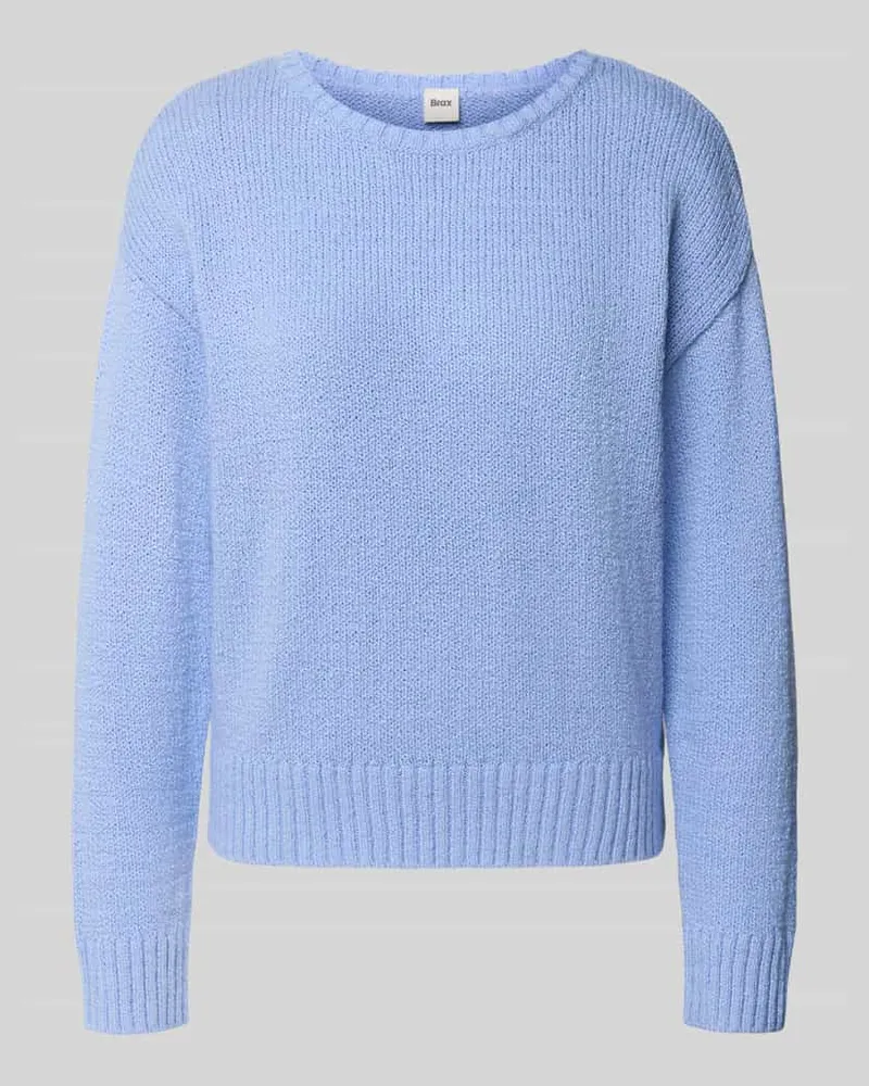 Brax Strickpullover mit gerippten Abschlüssen Modell 'LISA Hellblau