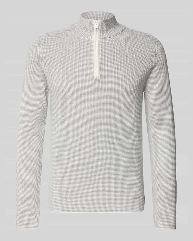 cinque Strickpullover mit geripptem Stehkragen Modell 'FALCINO Offwhite