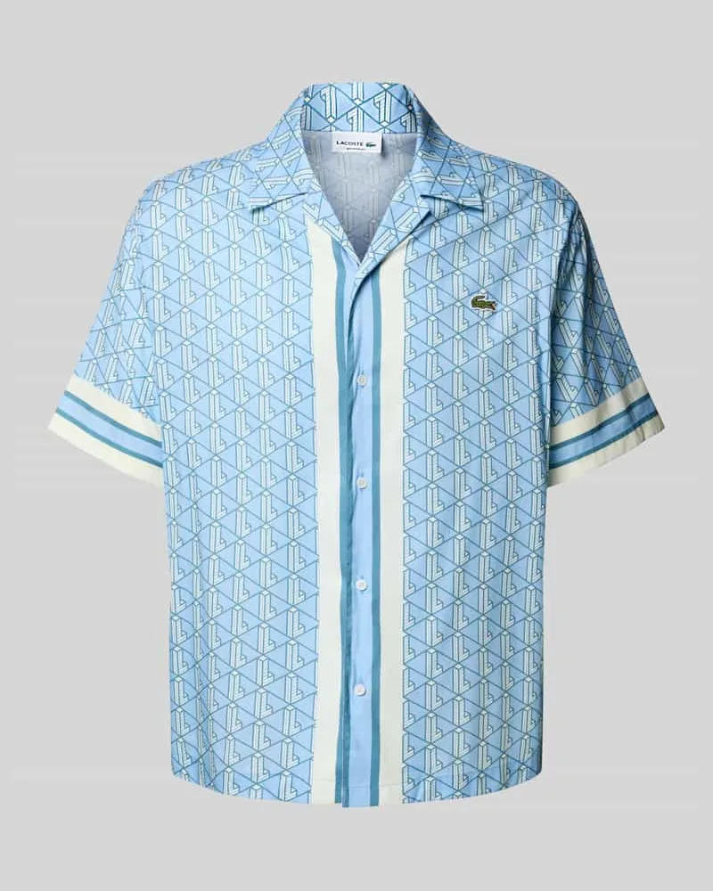 Lacoste Freizeithemd mit Label-Detail Hellblau