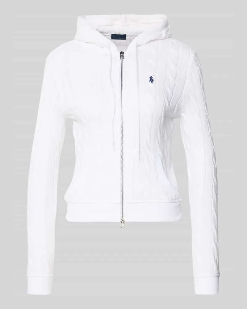 Ralph Lauren Strickjacke mit Reißverschluss Weiss