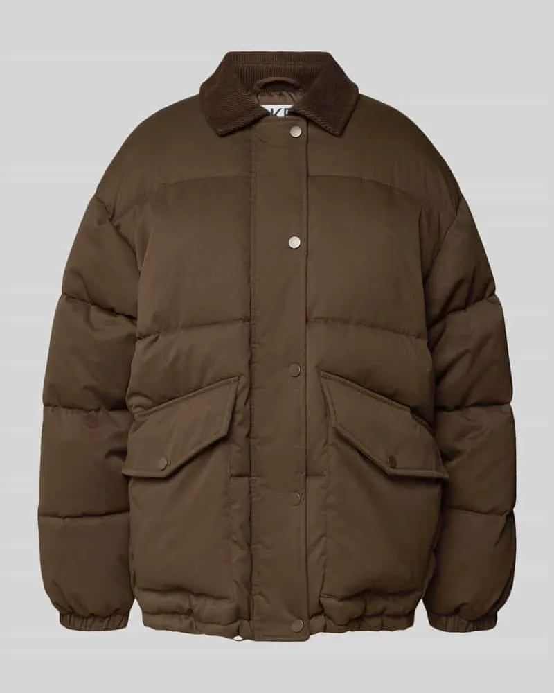 JAKE*S Steppjacke mit verdeckter Reißverschlussleiste Dunkelbraun