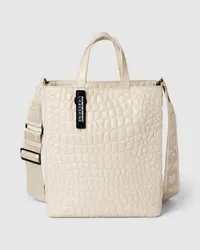 Liebeskind Tote Bag mit Label-Detail Modell 'Kroko Offwhite