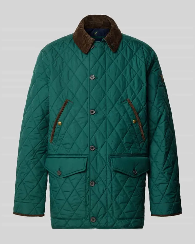Ralph Lauren Steppmantel mit Cordkragen Gruen