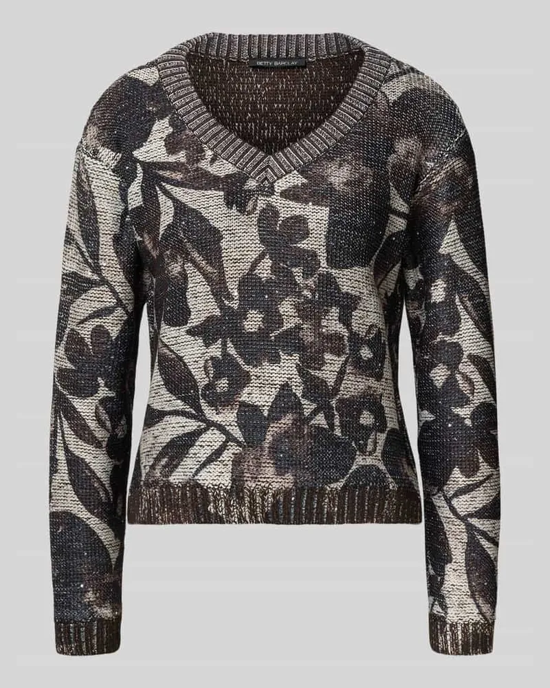 Betty Barclay Strickpullover mit gerippten Abschlüssen Dunkelbraun