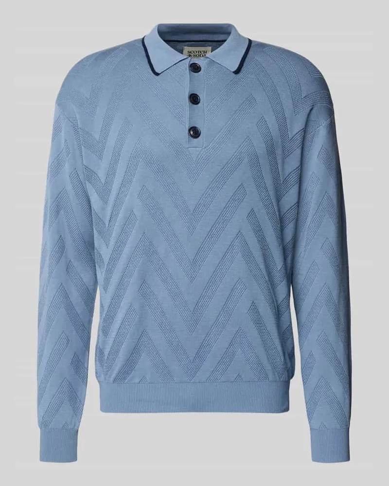 Scotch&Soda Regular Fit Longsleeve in Strick-Optik Hellblau
