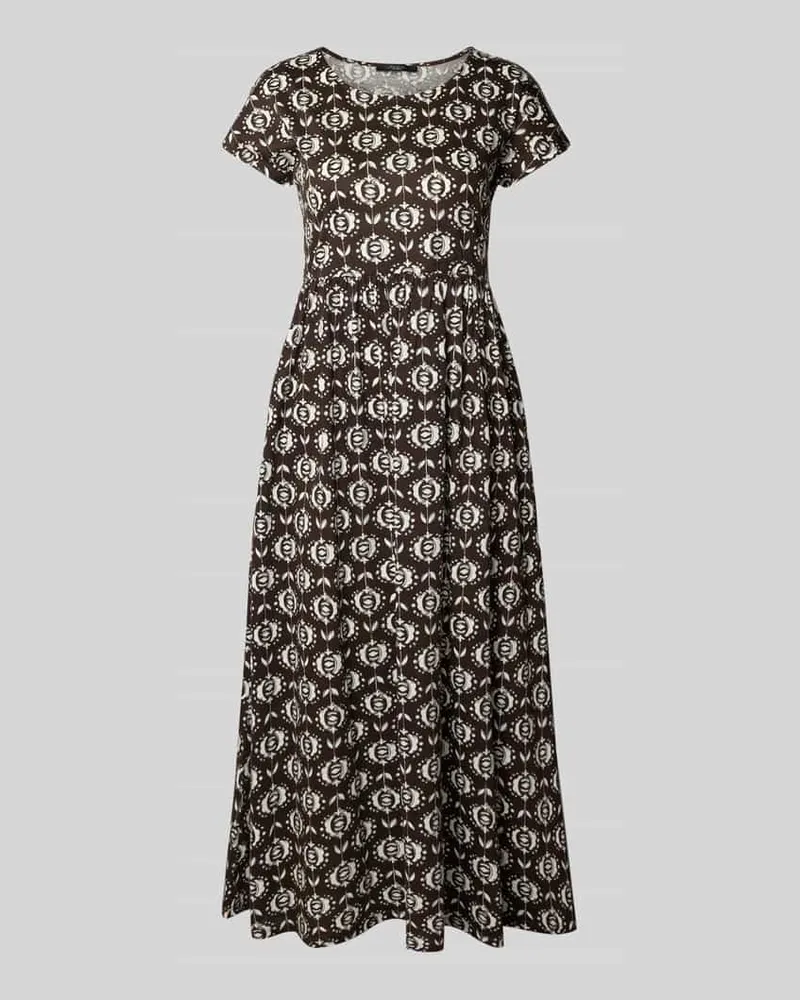 Max Mara A-Linien Midikleid aus reiner Baumwolle Modell 'GEROG Dunkelbraun