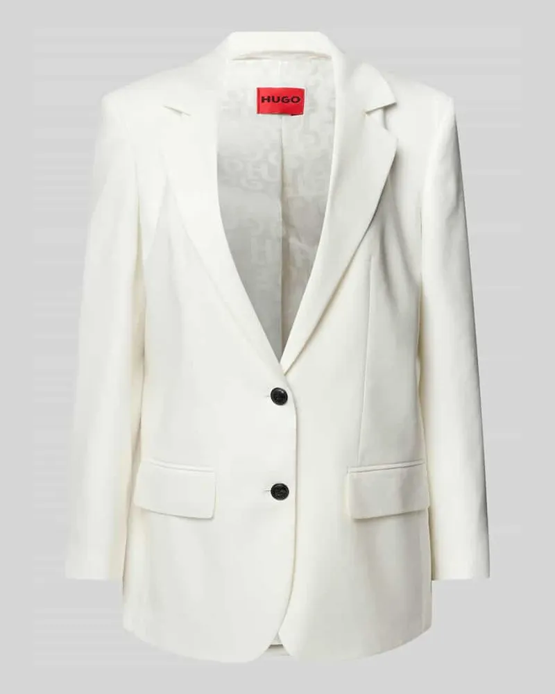 HUGO BOSS Leinenblazer mit Reverskragen Modell 'Anetali Weiss