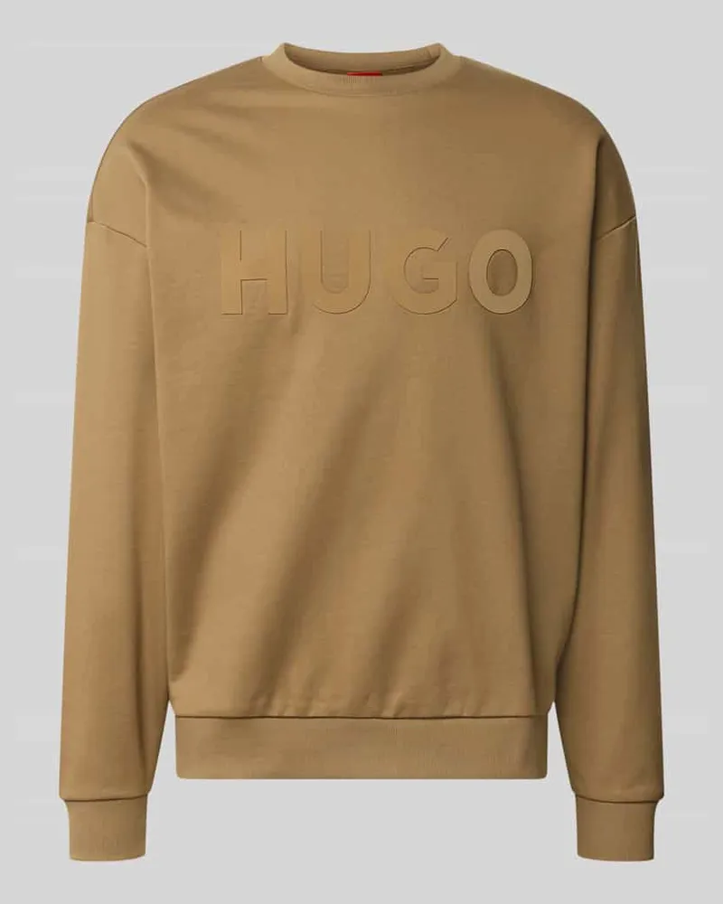 HUGO BOSS Regular Fit Sweatshirt aus reiner Baumwolle Modell 'Dinex Beige