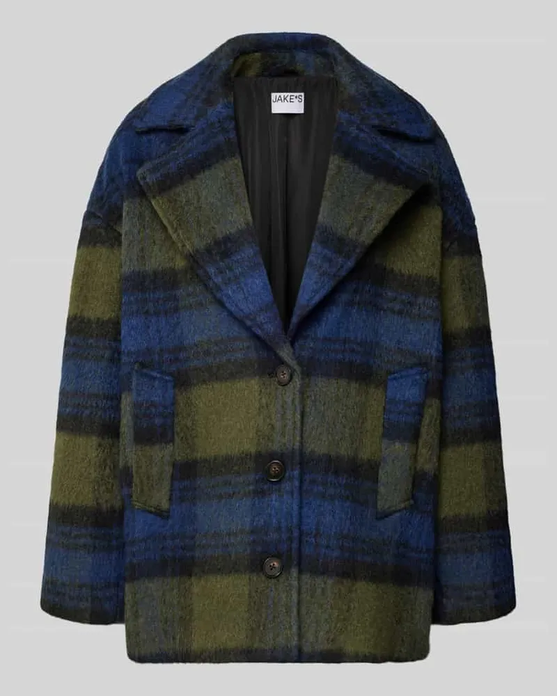 JAKE*S Relaxed Fit Kurzmantel mit Allover-Muster Dunkelblau