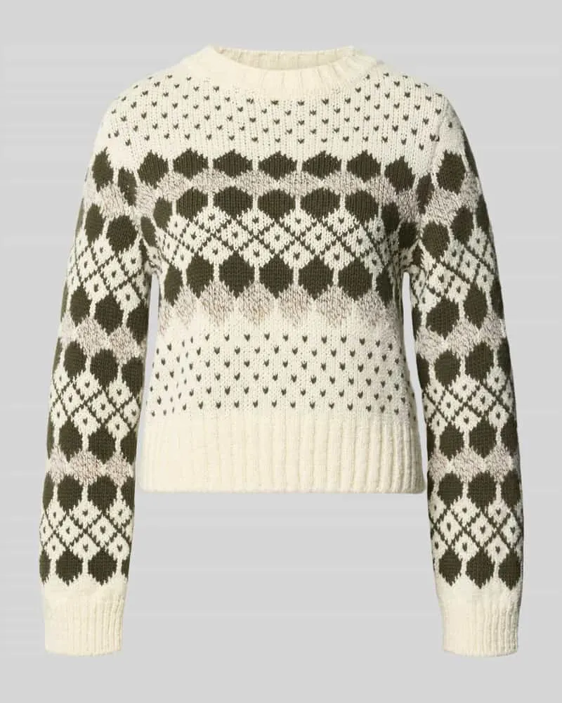 Max Mara Pullover mit gerippten Abschlüssen Modell 'WKDRANCH Offwhite