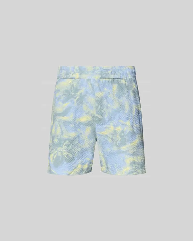 Kitsuné Badehose mit Strukturmuster Hellblau