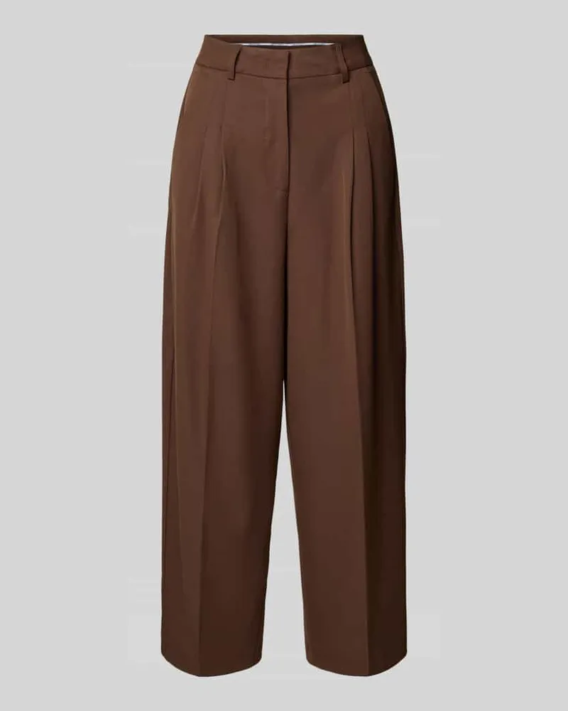 Smith & Soul Straight Leg Stoffhose mit Bundfalten Schoko