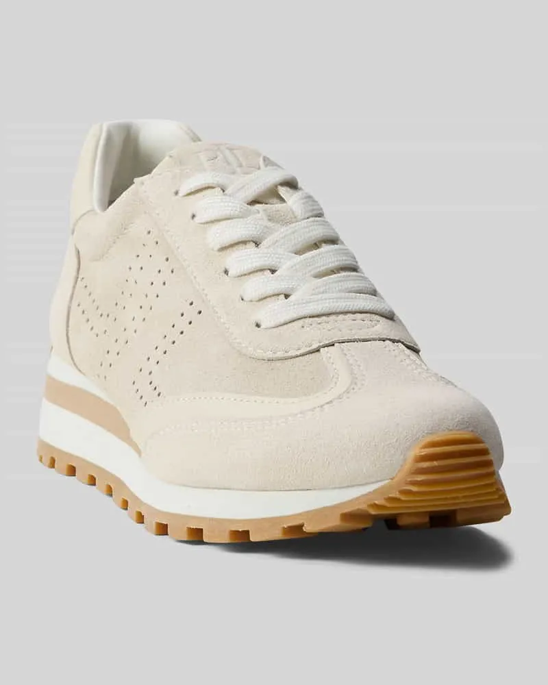 Ralph Lauren Sneaker aus echtem Leder mit Logo-Prägung Sand