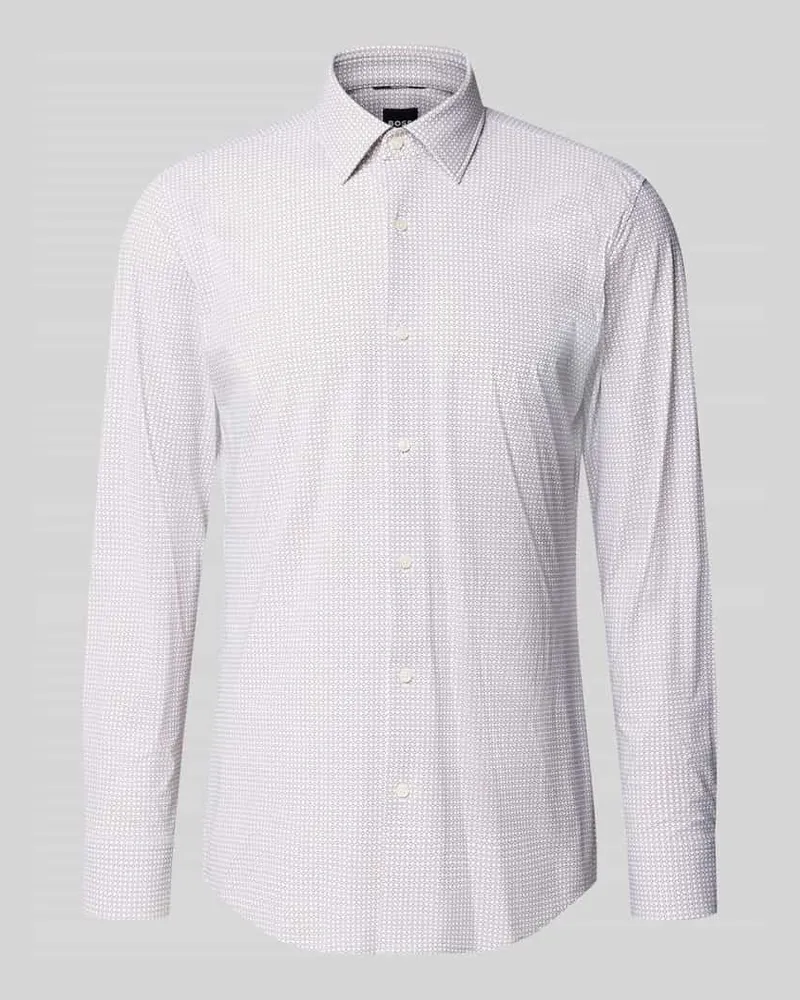 HUGO BOSS Slim Fit Businesshemd mit Kentkragen Modell 'P-HANK-K_261 Beige