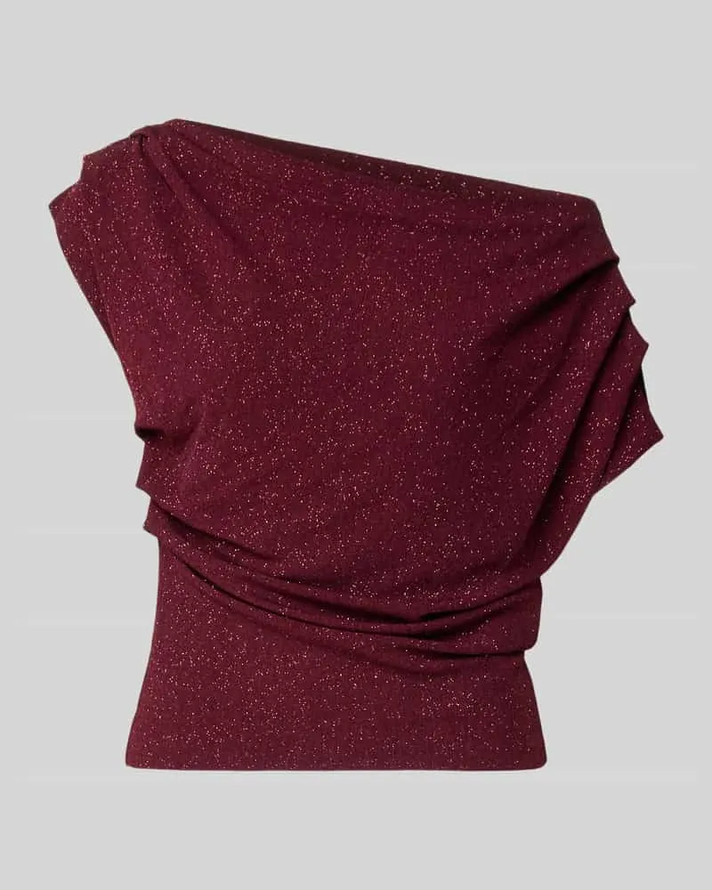 Rinascimento Bluse mit One-Shoulder-Träger Dunkelrot
