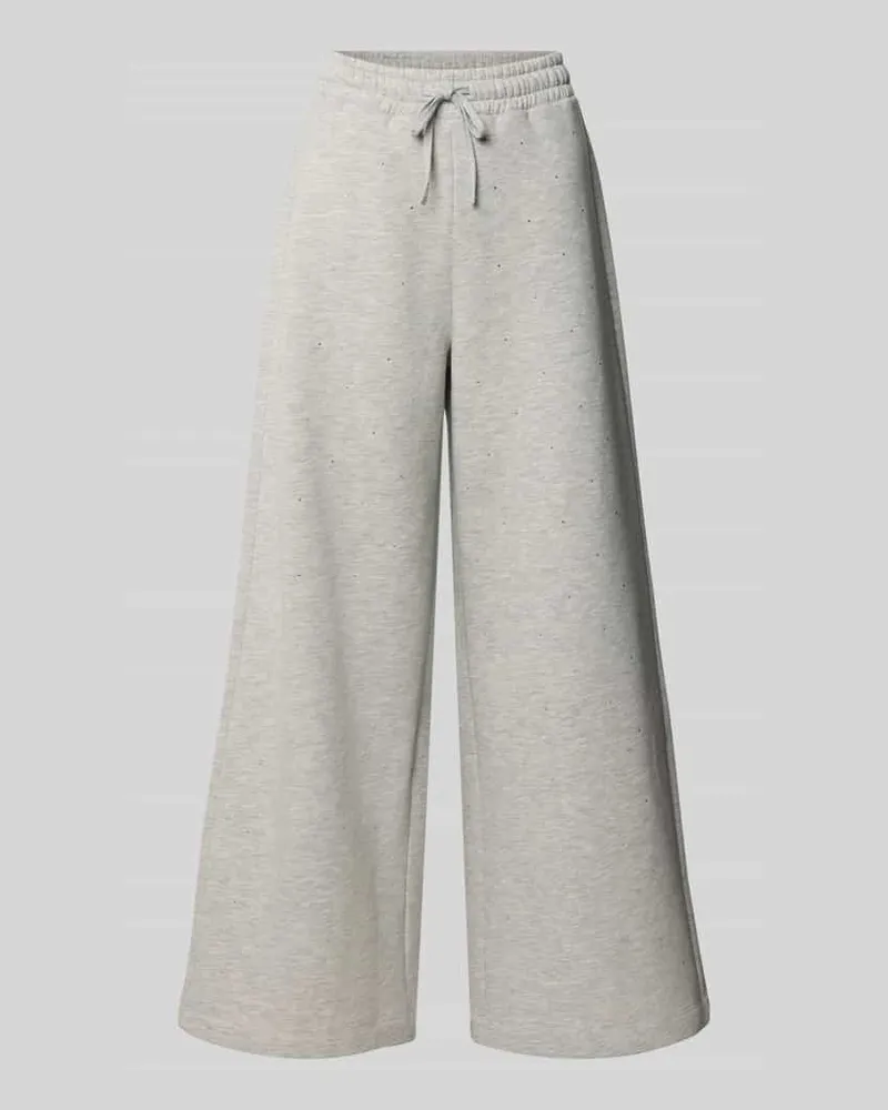 Rich&Royal Flared Fit Sweatpants mit Ziersteinbesatz Hellgrau