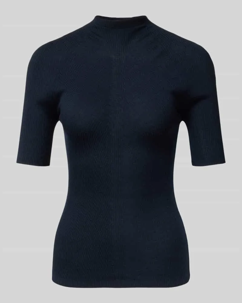 HUGO BOSS Slim Fit Pullover aus Schurwolle Marine
