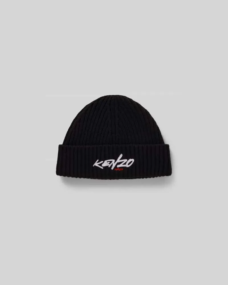 Kenzo Beanie aus Woll-Mix Black