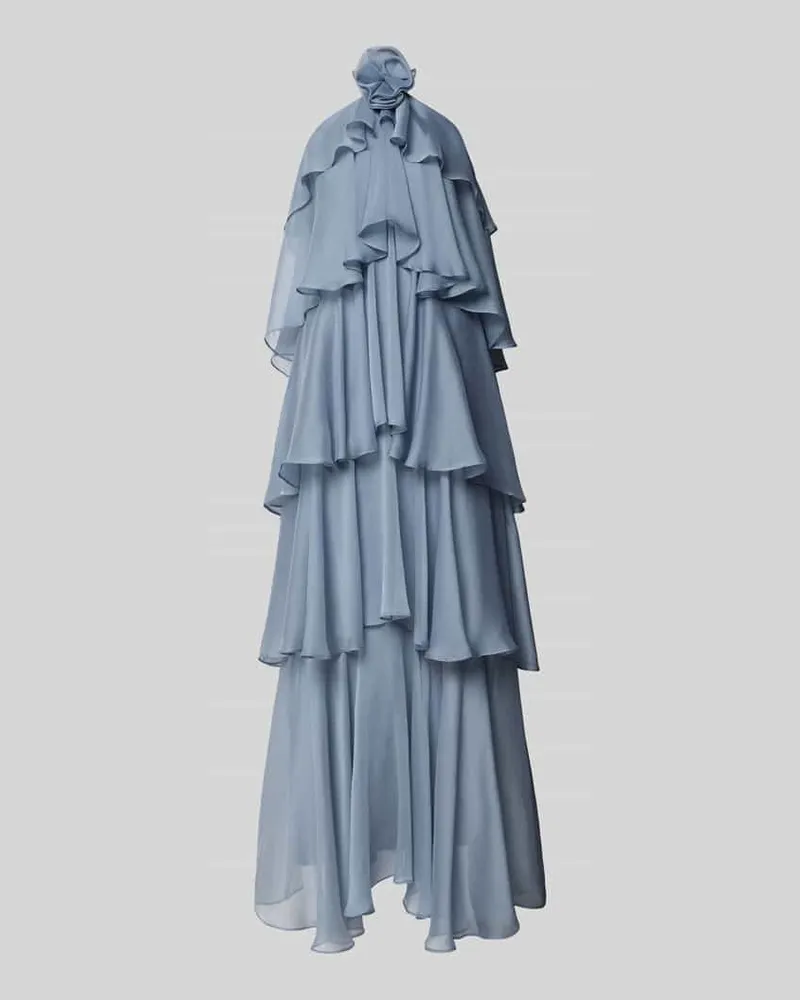 Swing Abendkleid mit Volants Bleu