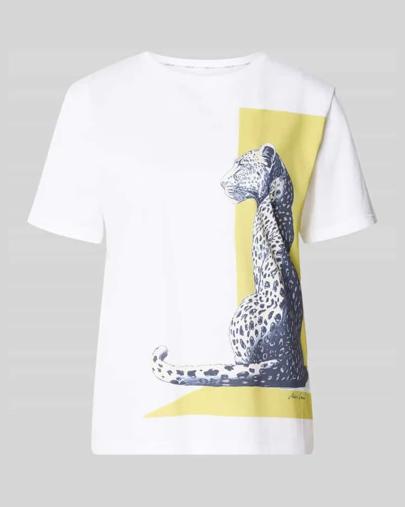 Marc Cain T-Shirt mit Motiv-Print und Rundhalsausschnitt Weiss