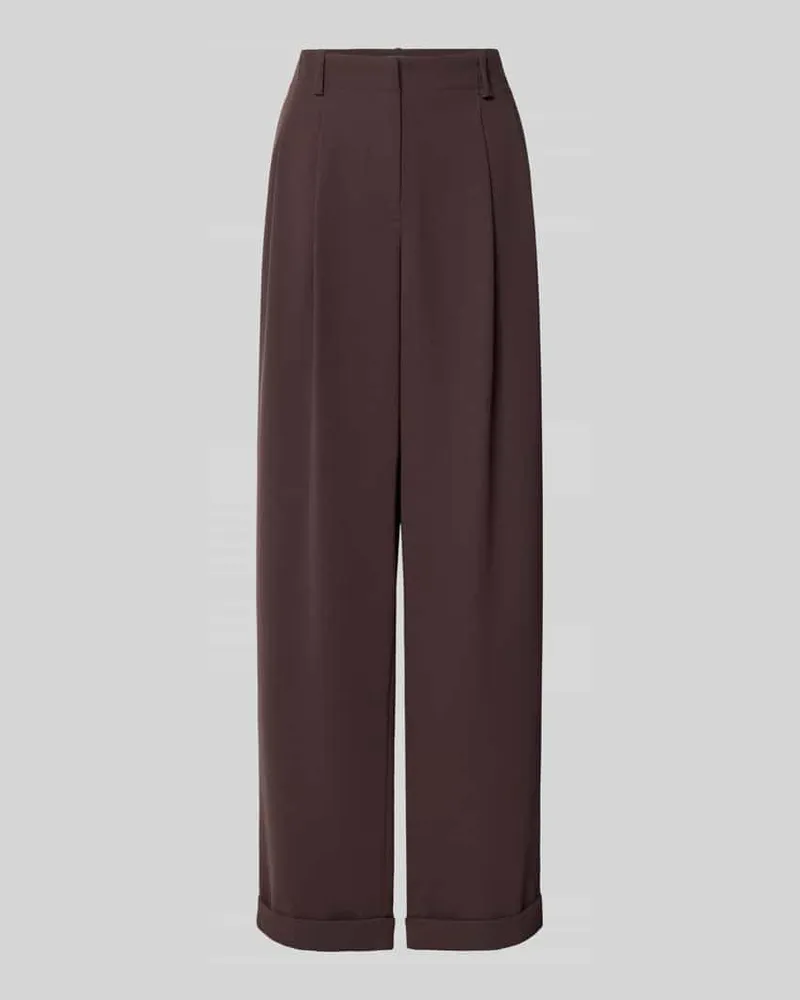 Armani Exchange Relaxed Fit Stoffhose mit Kellerfalten Dunkelbraun