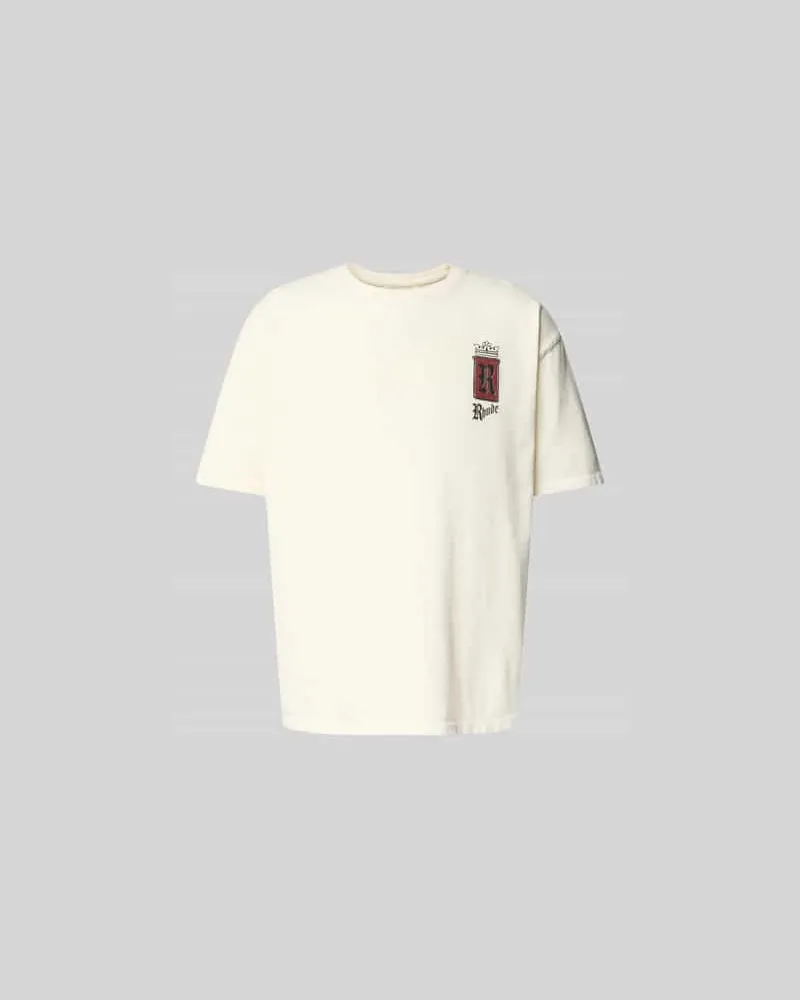 RHUDE Regular Fit T-Shirt mit Label-Print Weiss