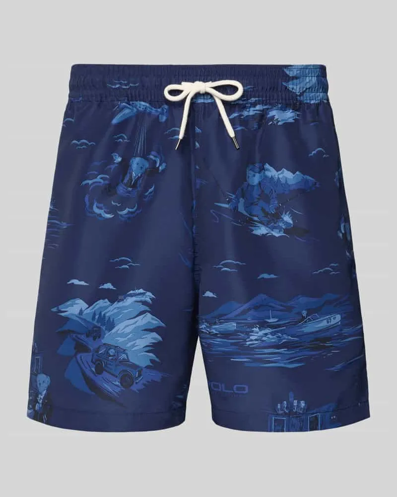 Ralph Lauren Badehose mit elastischem Bund und Tunnelzug Marine