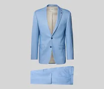 Slim Fit Anzug mit Reverskragen und Bügelfalte
