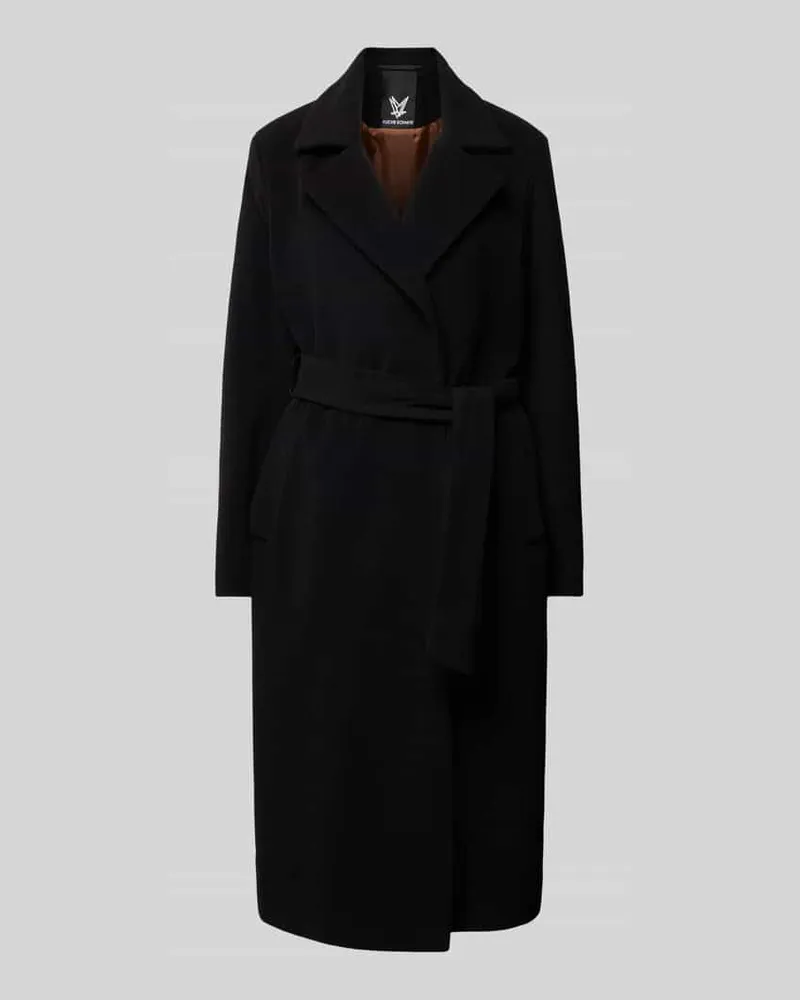 Fuchs Schmitt Shaped Fit Wollmantel mit Kaschmir-Anteil Black