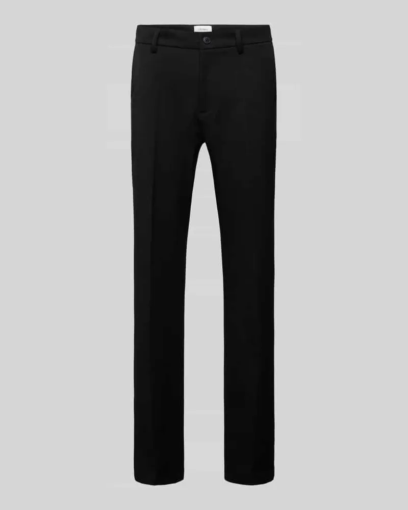 LES DEUX Regular Fit Anzughose mit Gürtelschlaufe Black