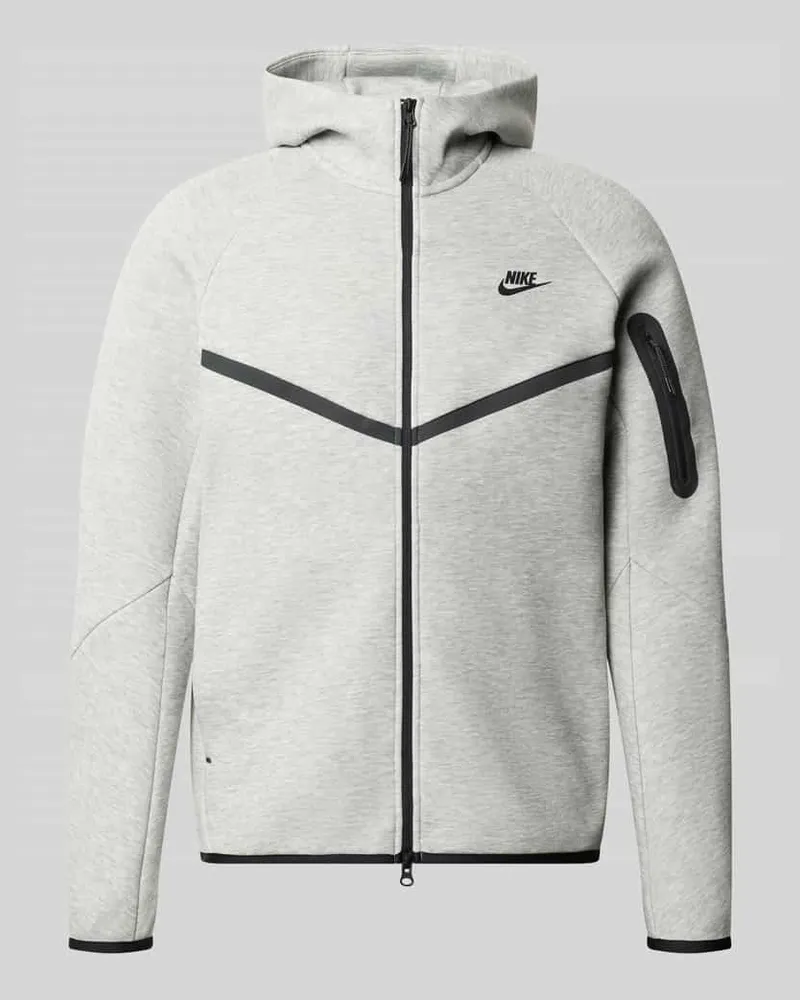 Nike Regular Fit Sweatjacke aus Baumwoll-Mix Mittelgrau