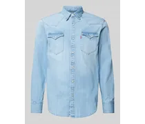 Levi's Regular Fit Freizeithemd mit Pattentaschen Modell 'BARSTOW Jeansblau