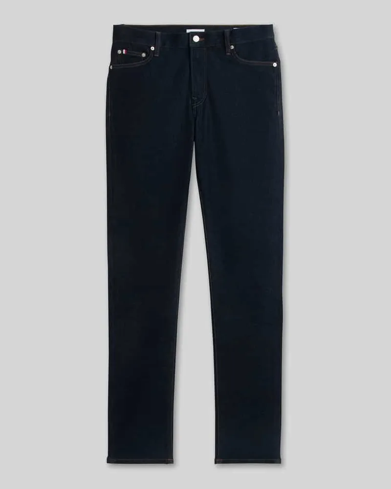 Tommy Hilfiger Straight Fit Jeans mit Label-Details Blau