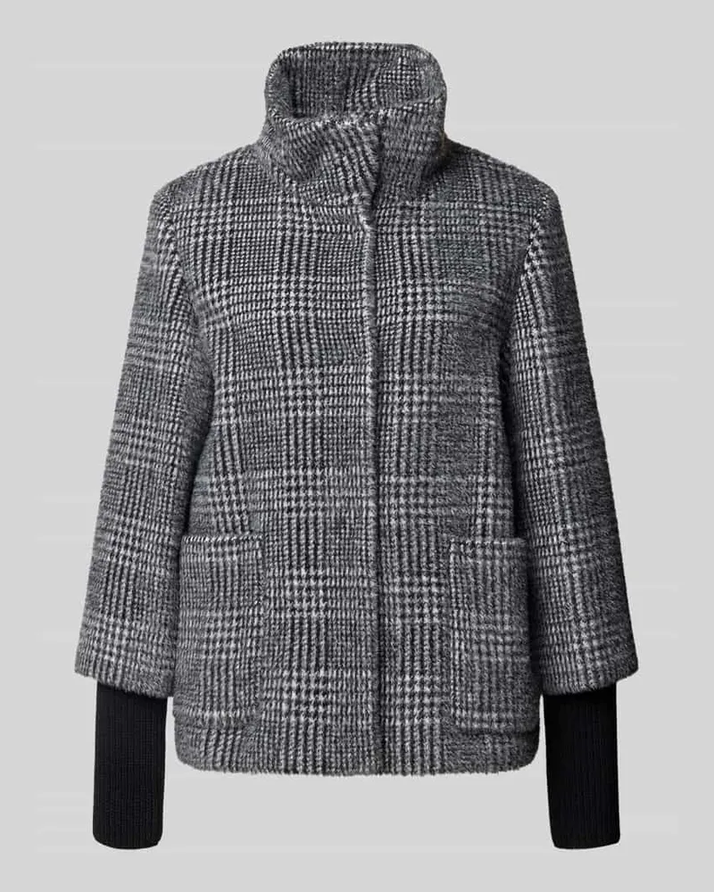 S.Oliver Regular Fit Jacke mit langen Rippstrick-Manschetten Anthrazit