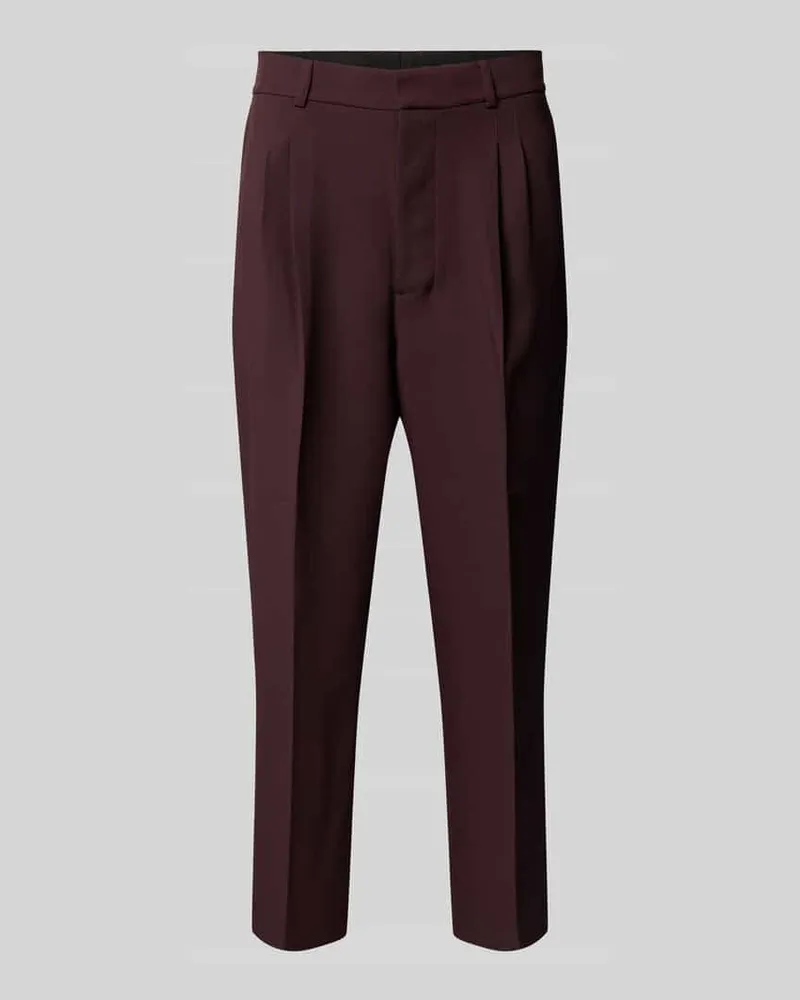 Seidensticker Regular Fit Bundfaltenhose mit Bügelfalten Bordeaux