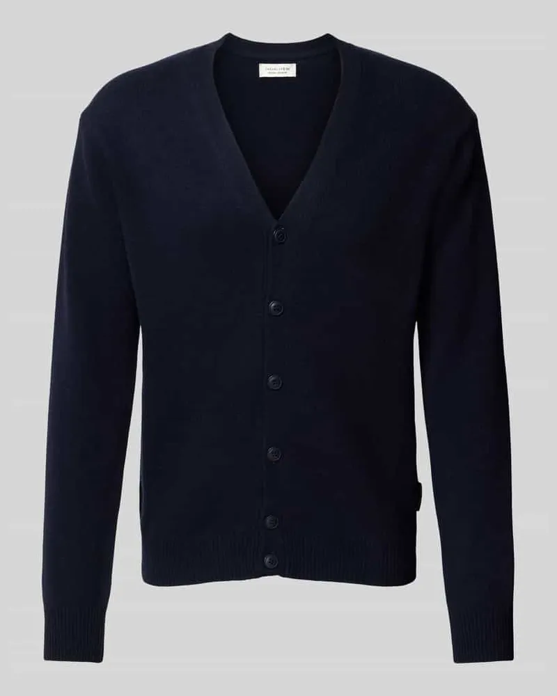 Casual Friday Strickjacke mit V-Ausschnitt Modell 'KARL Marine