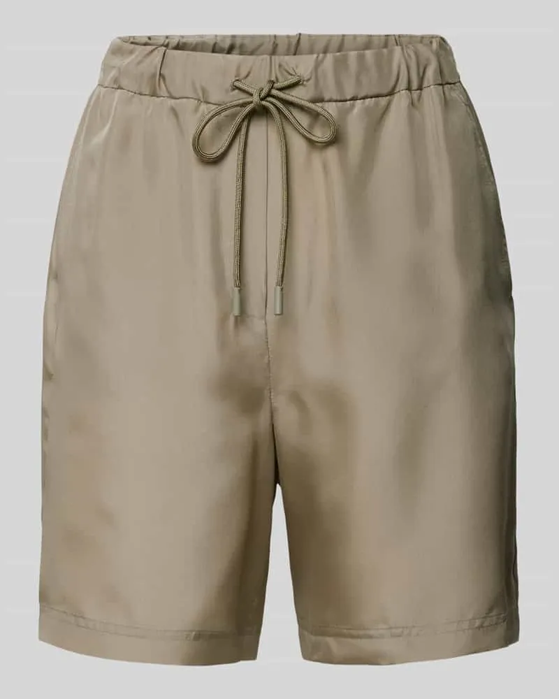 MARELLA Regular Fit Seidenshorts mit Gesäßtaschen Modell 'BORBONA Khaki