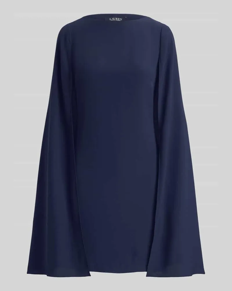 Ralph Lauren A-Linien Cocktailkleid mit Cape Dunkelblau