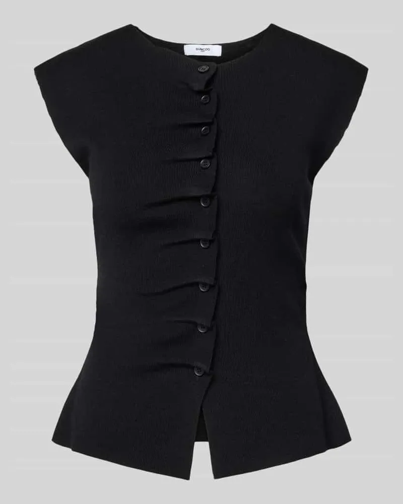 Suncoo Strickshirt mit Rüschen Modell 'PAGNI Black